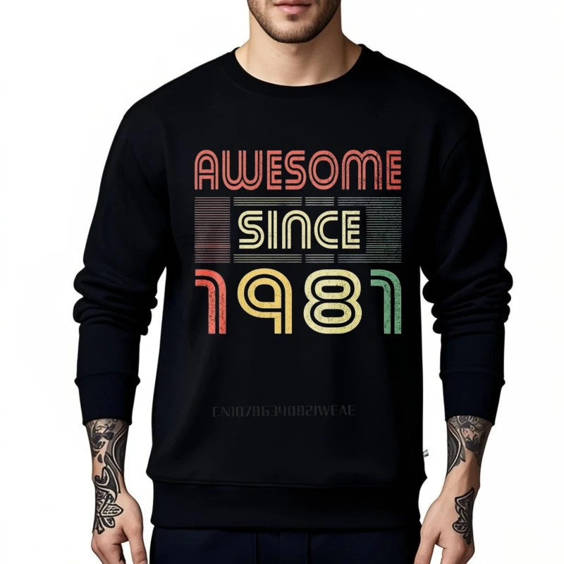 Desgaste diário primavera para ele hoodies incrível desde 1981 design retro viagem adulto treino em torno do pescoço moletom básico com capuz