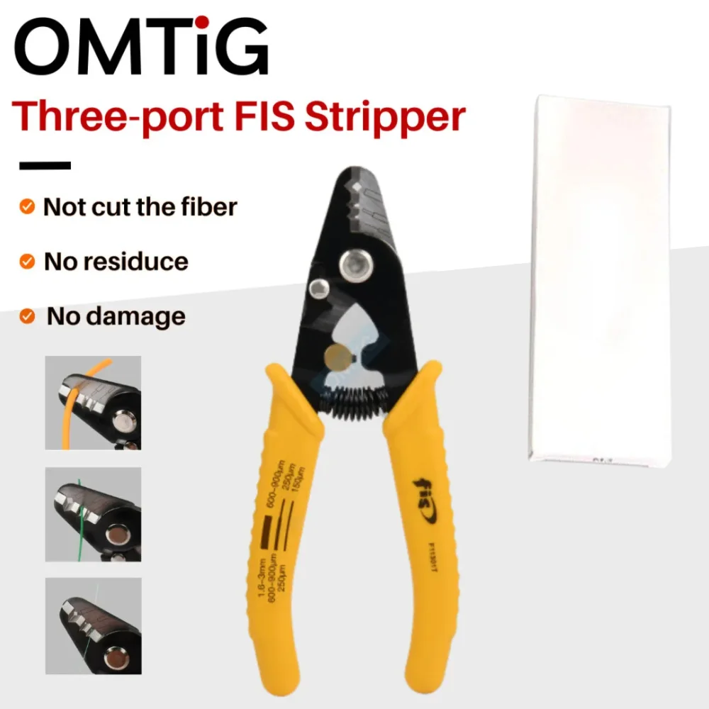 

F11301T 3 Hole Fiber Optic Stripper FIS Optical Wire Cable Stripping Tools Cutting Pliers Suit For Removes 250um-3mm