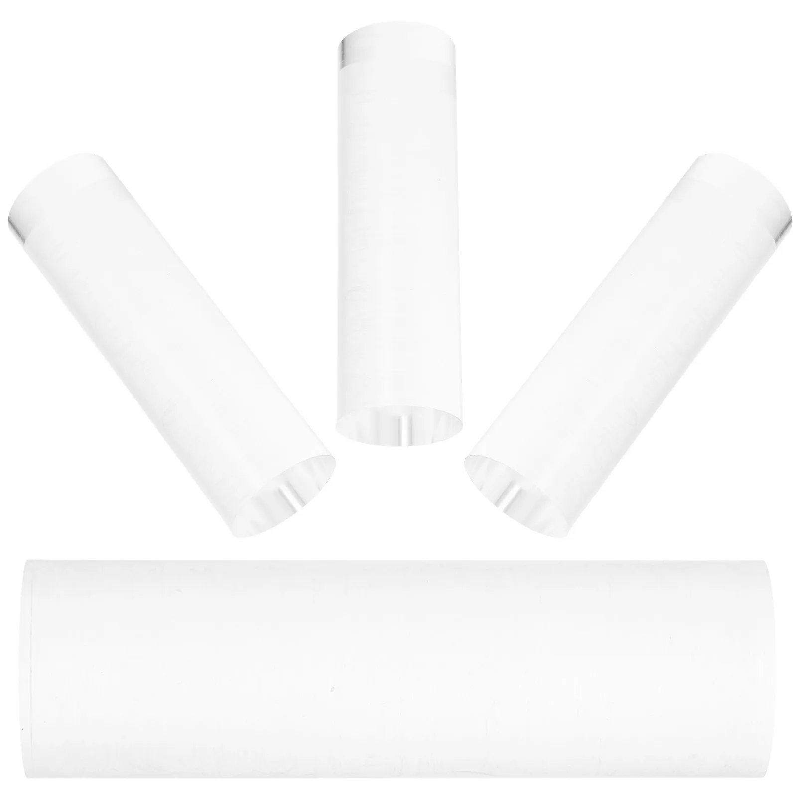 4Pcs Acrylic Cylinder Jewelry Display Stand Versatile Clear Round Risers for Perfume Cosmetics Action Figures Tabletop Showcase