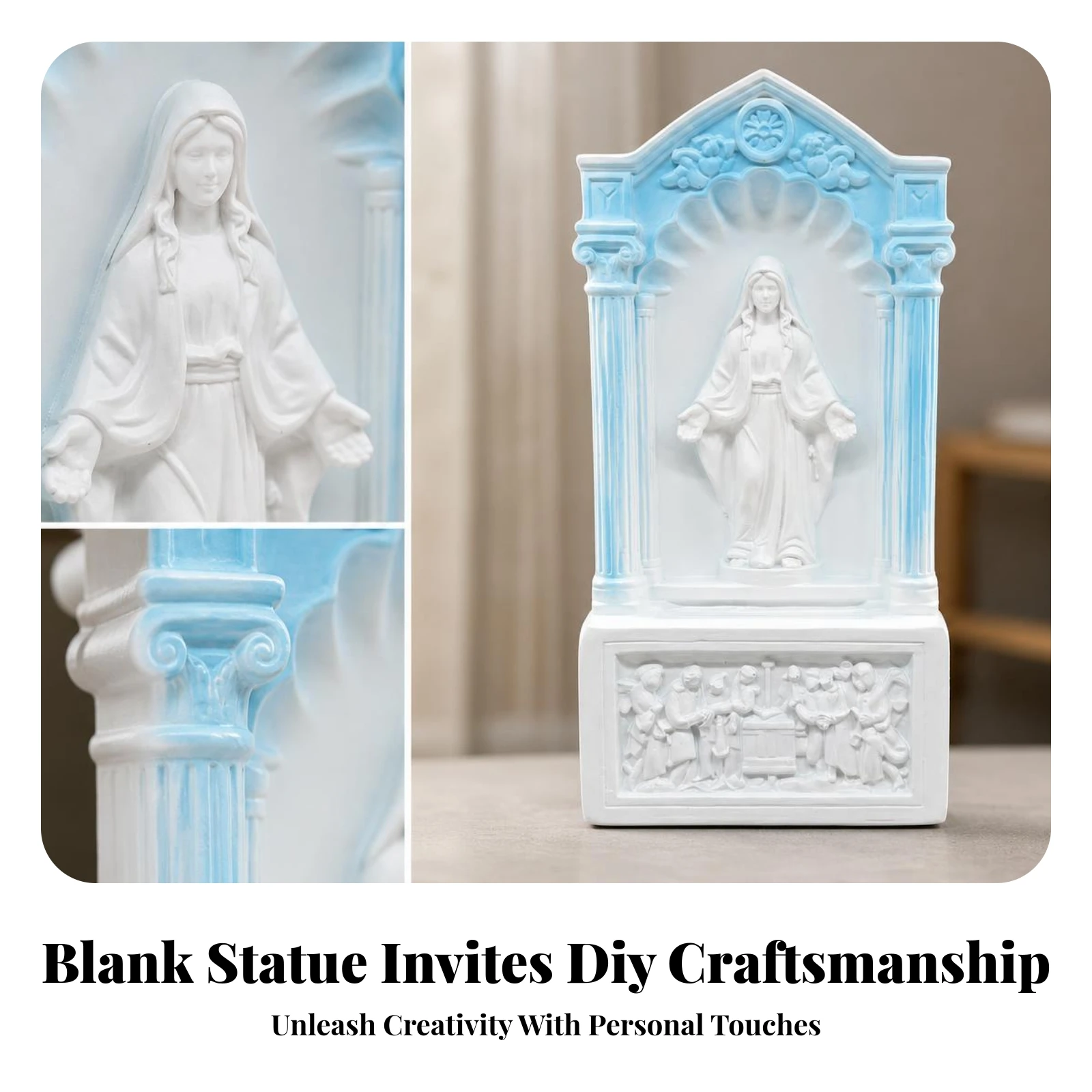 Picture 6: Resin Figurine Arched Frame Display Figurine Home Decor Decorative for Prayer Room
