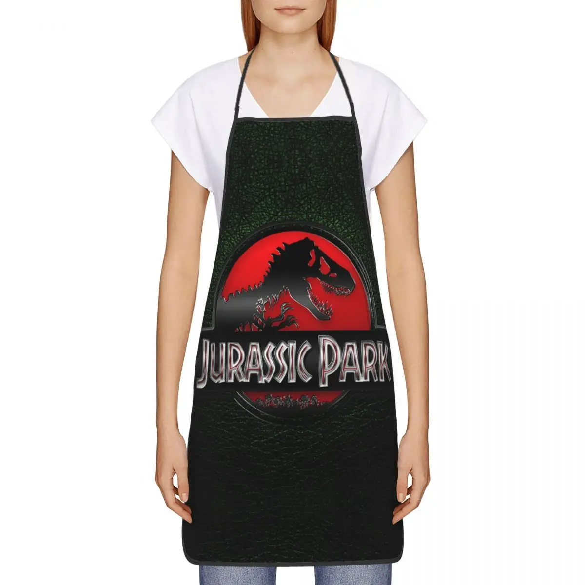 Funny Jurassic Park Aprons for Women Men Dinosaur World Adult Unisex Kitchen Chef Bib Tablier Cuisine Cooking Baking Gardening