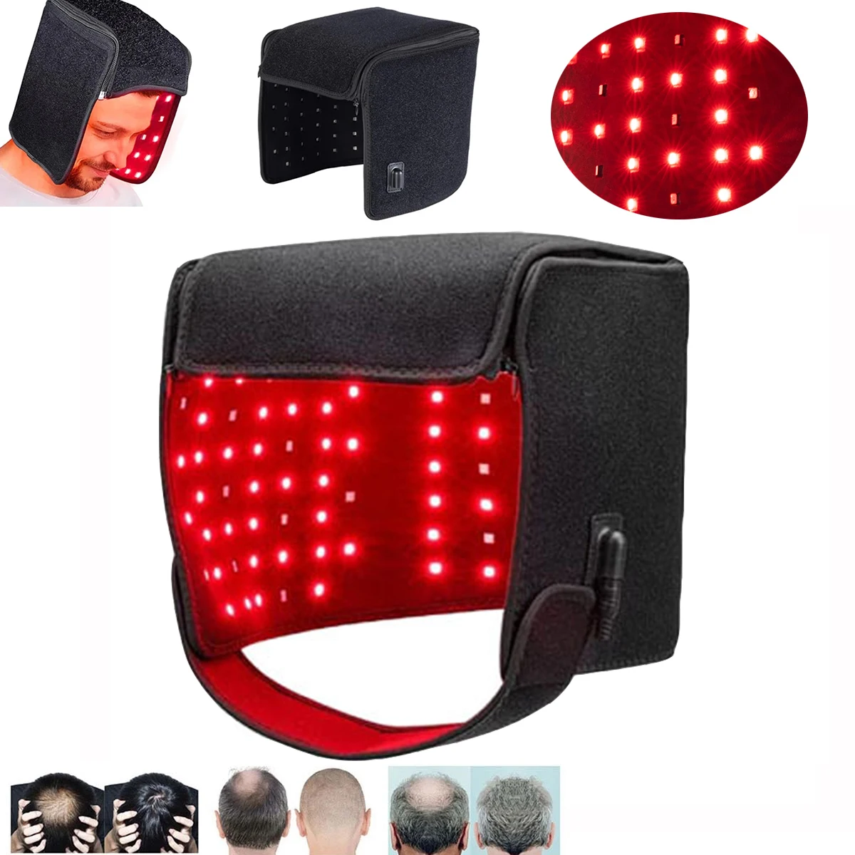 

Hats for Hair Regrowth Infrared light Cap Thinning Anti Hair Loss Anxiety Stress Reduce Migraine Scalp Relax Massager