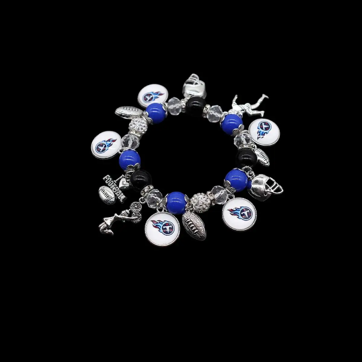 مطاطا حبة قلادة أساور كرة القدم سوار الرجال النساء سانت مجوهرات اكسسوارات مروحة هدية #5