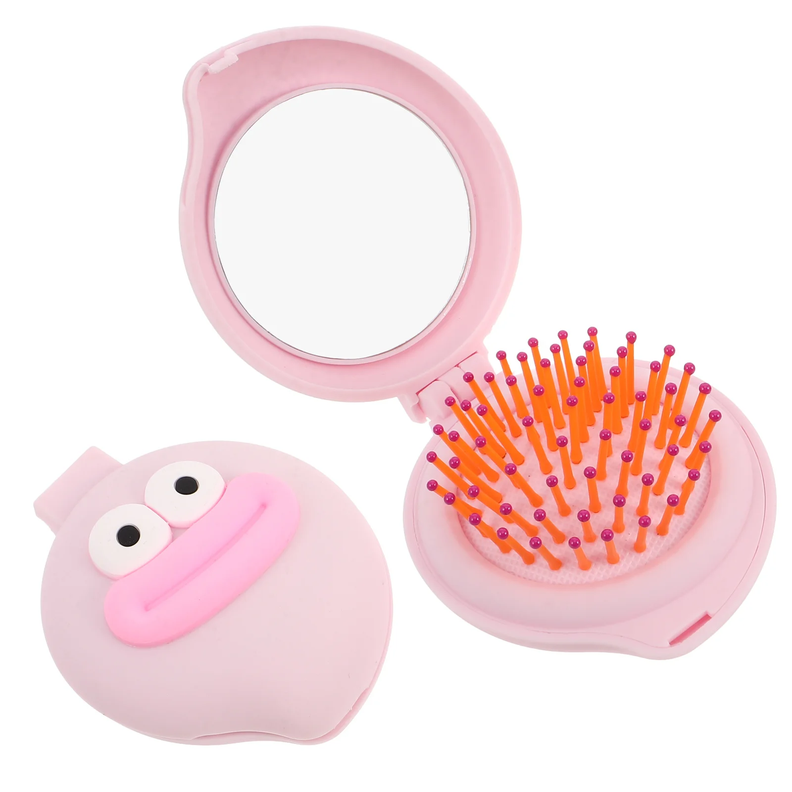 

2Pcs Mini Hair Comb for Girls Foldable Design with Mirror Compact Travel Brush for Kids Detangling and Styling Anywhere