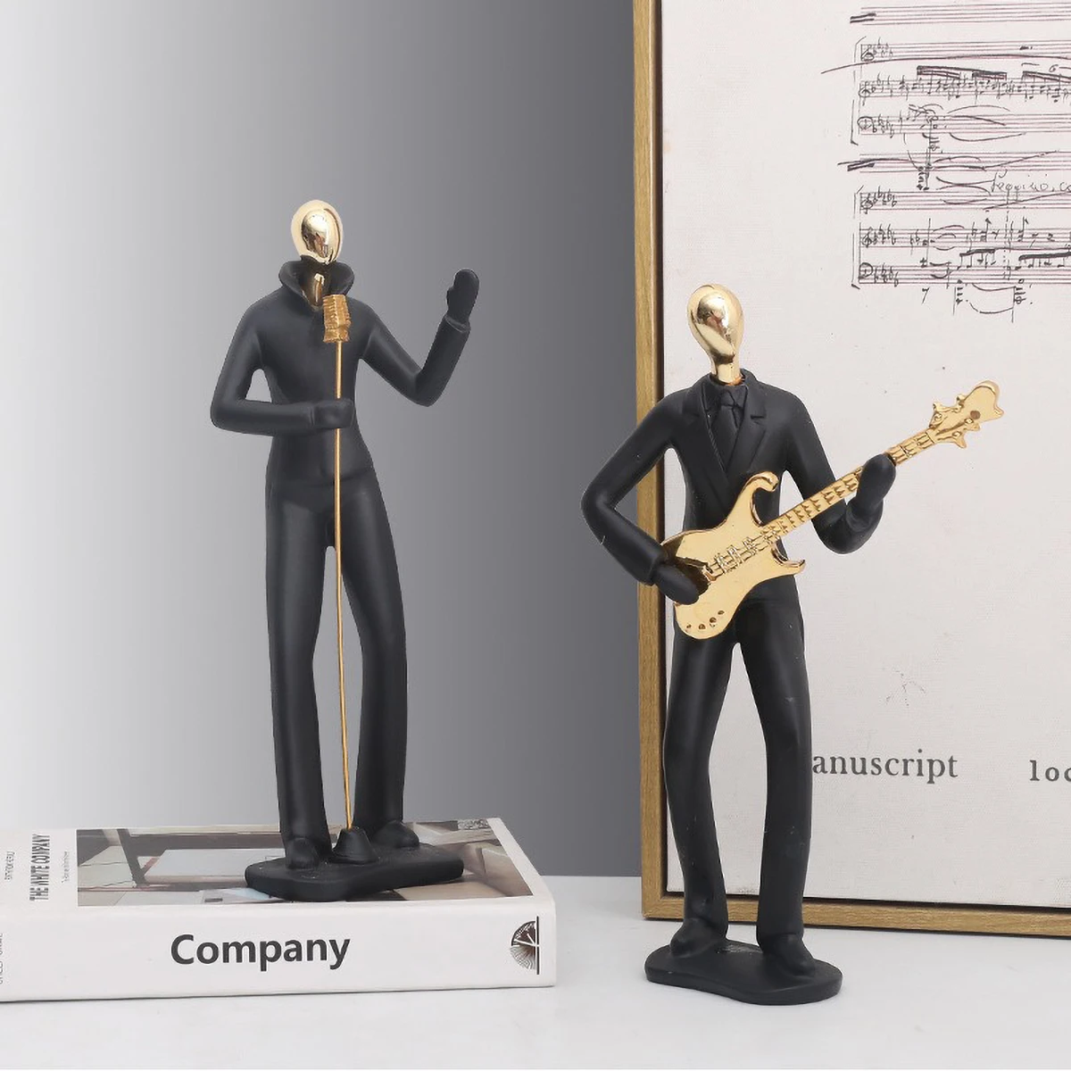 Scandinavian Abstract Music Dancer Resin Sculpture - Modern Ballet Figure for Bookshelf, Minimalist Office Decor & Art Lover's