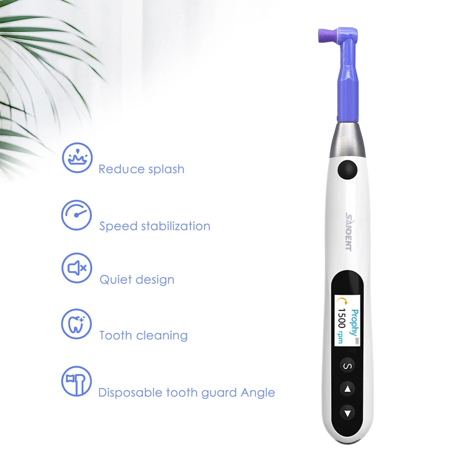 New Design! Denta Portable Wireless LCD Electric Polishing Hygiene Prophy Handpiece 360 Swivel with 2 Disposable Prophy Angles