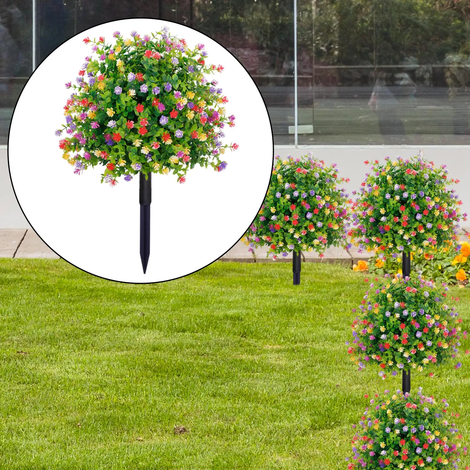 

Artificial Fake Flowers Stake Patio Lifelike Outdoor Decorative Faux Flowers Artificial Gypsophila Flowers Spring Decoration