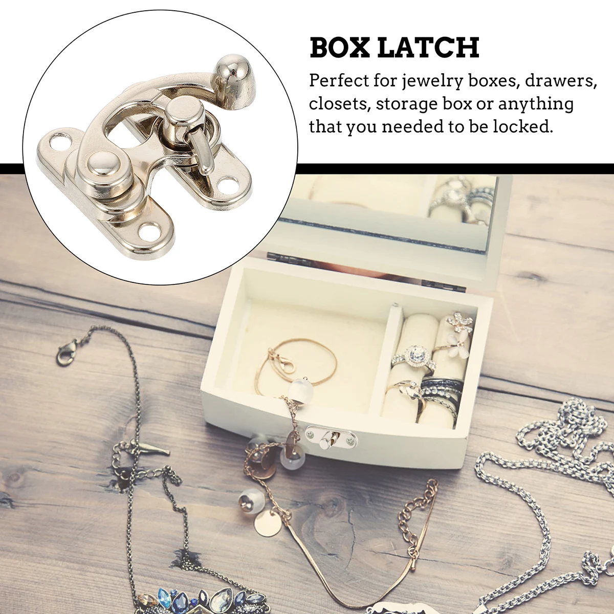 

6pcs Cow Horn Lock Buckle Zinc Alloy For Jewelry Box Wooden Case Gift Box Earring Case Retro Decorative Hardware Closure