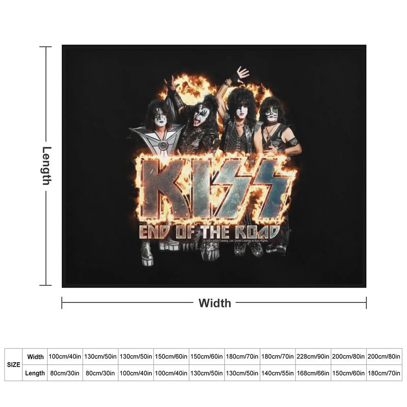 KISS ? the band - End of the Road on Fire Logo Throw Blanket Thins Beautifuls Summer Beddings For Decorative Sofa Blankets