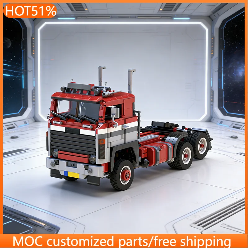 1664 PCS transport Classic cab-over truck MOC Customize Modular Building Block Creative Design Simple DIY Boys Festival Toy Gift
