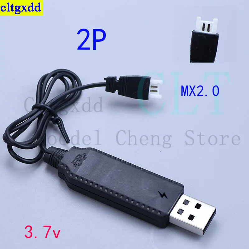Cltgxdd 1piece LED charger USB cable 3.7V/7.4V power cable 1.25/MX2.0/PH2.0/XH2.54/JST/SM-2P/SM-4P aircraft toy connector