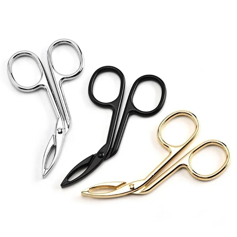 Straight Pointed Elbow Eyebrow Pliers Clip Scissors Tweezers Professional Hairs Puller Eyebrow Plucking Makeup Beauty Tools