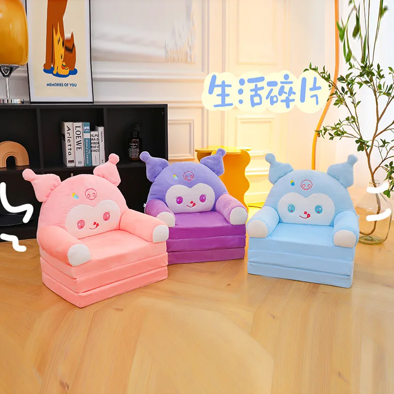 New Sanrio Cartoon Sofa Kuromi Children'S Folding Sofa Plush Toy Deformable Sofa For Lying Down As A Birthday Gift For Children