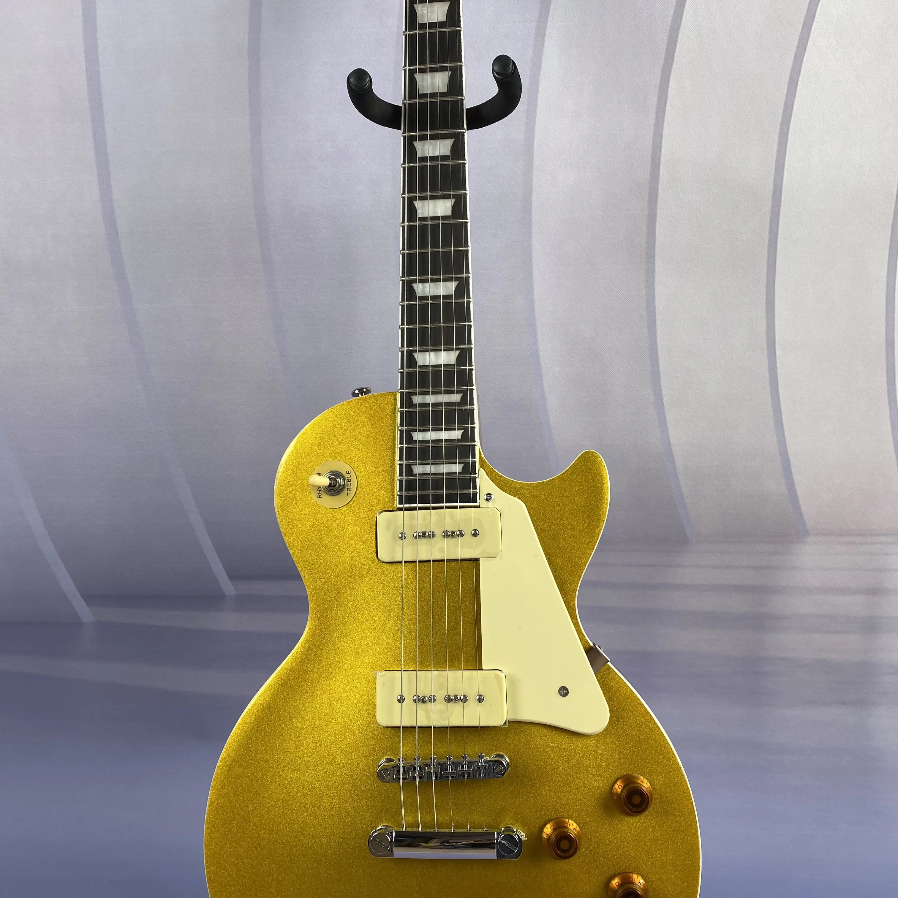 In Stock Metallic Gold 6-String Standard Electric Guitar P90 Pickups Rosewood Fingerboard Ships from USA