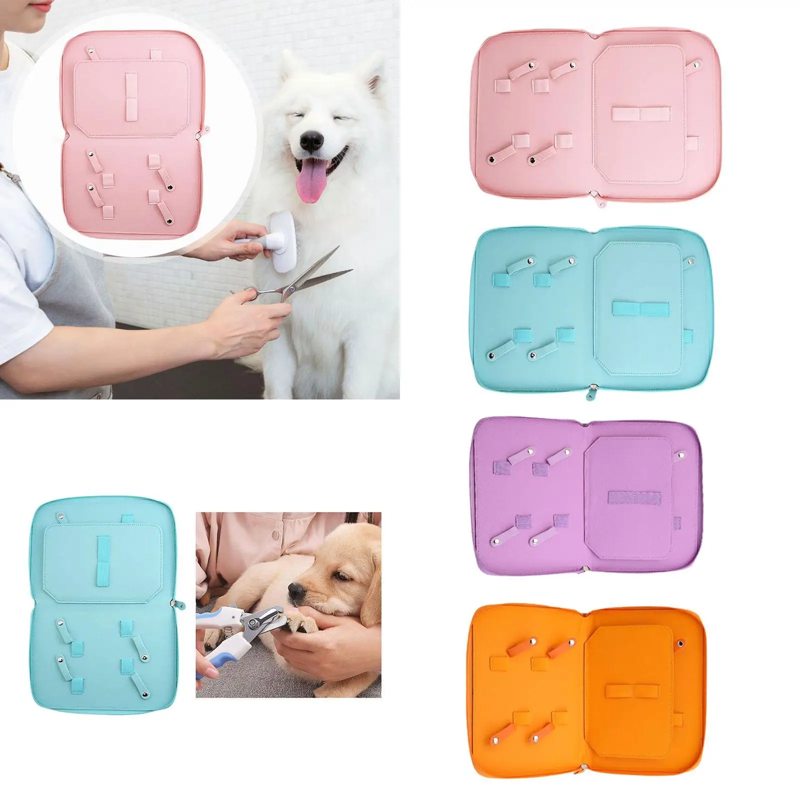 Professional Pet Groom Scissors Holder PU Leather Storage Pouch for Dog Grooming Bag and Salon Equipment