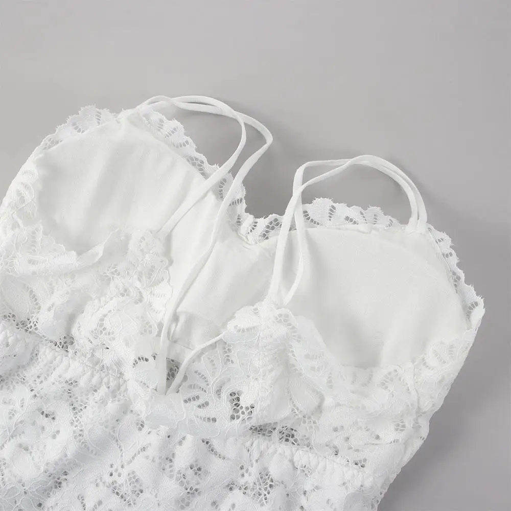 Backless Hollow Lace Brassiere V-neck Lingerie Butterfly Back Vest Women Bra Corset Camisoles