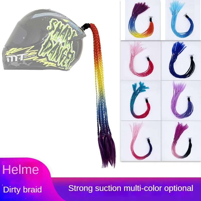 

Motorcycle Riding Helmet Decorated Dreadlocks Handmade Braids Balance Bike Bicycle Helmet Dreadlocks Strong Suction Cup