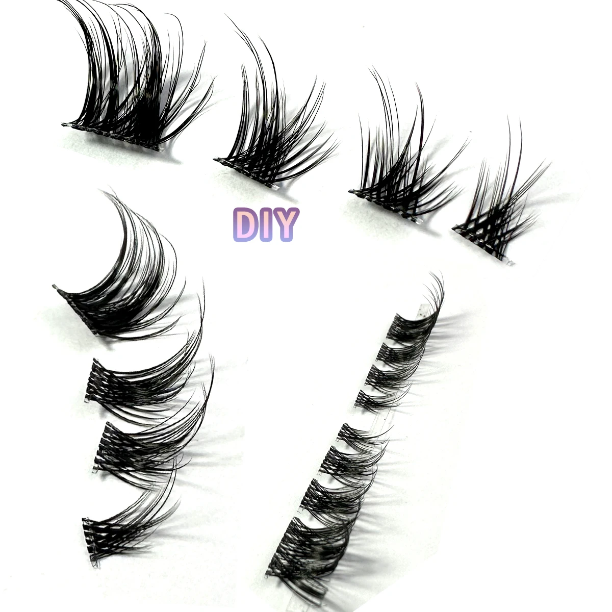 3D DIY Fake Eyelashes 32Rows Slanted Flying Fox Eyelash Natural Makeup Eyelash Set With Eye-Catching Long and Thick Eyelashes