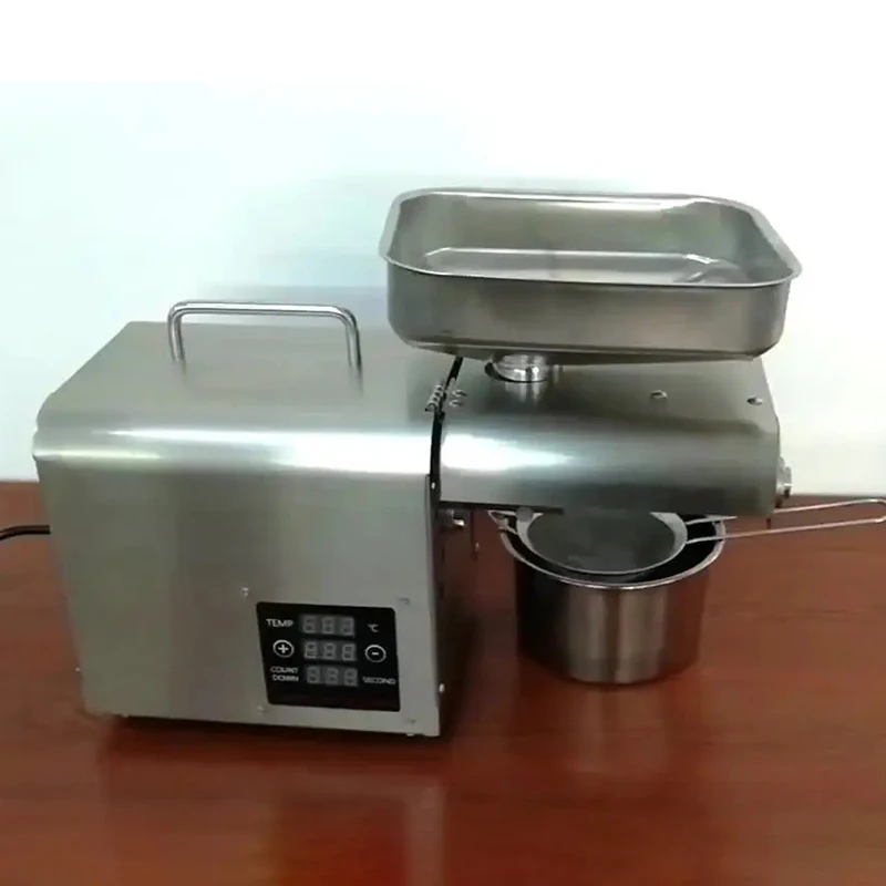 ماكينة ضغط الزيت الأوتوماتيكية بدون فرش للتحكم في درجة الحرارة 12 مرحلة تصميم حلزوني ضغط بارد ساخن للاستخدام المنزلي التجاري