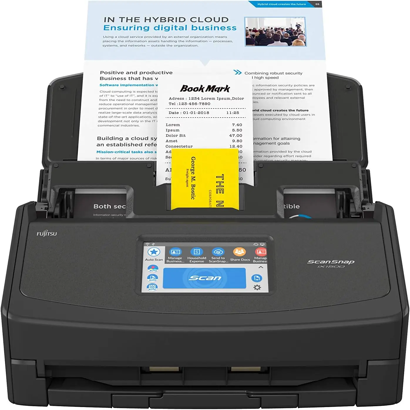Fujitsu ScanSnap IX1500 Fujitsu IX1500 High-speed A4 Color Double-sided Wireless WIFI Document Scanner with USB Interface Stock