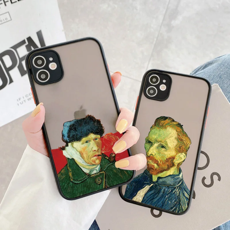 Arte Van Gogh pintura a óleo casos de telefone, capas à prova de choque macio, iphone 7, 8, 16, 15, 14, 11, 12, 13 Pro Max, Mini, X, XR, XS, Max