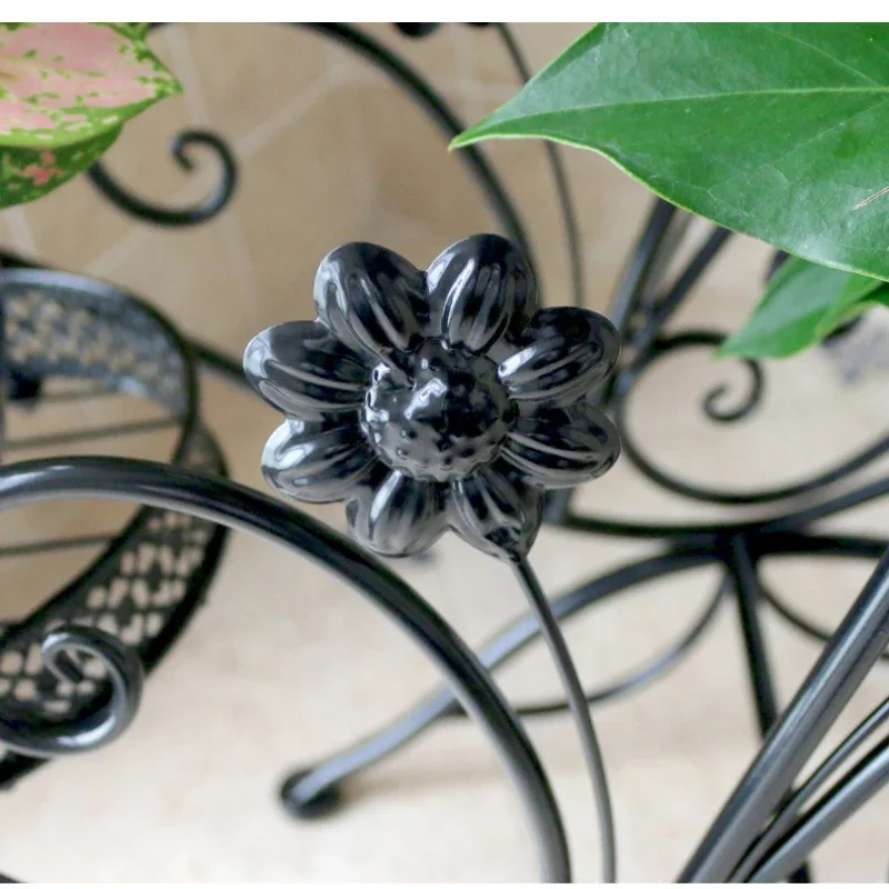 Balcony Flower Rack Iron Plant Stand Corner Indoor Flower Pot Creative Multi-layer Flower Holder Display Household Decoration