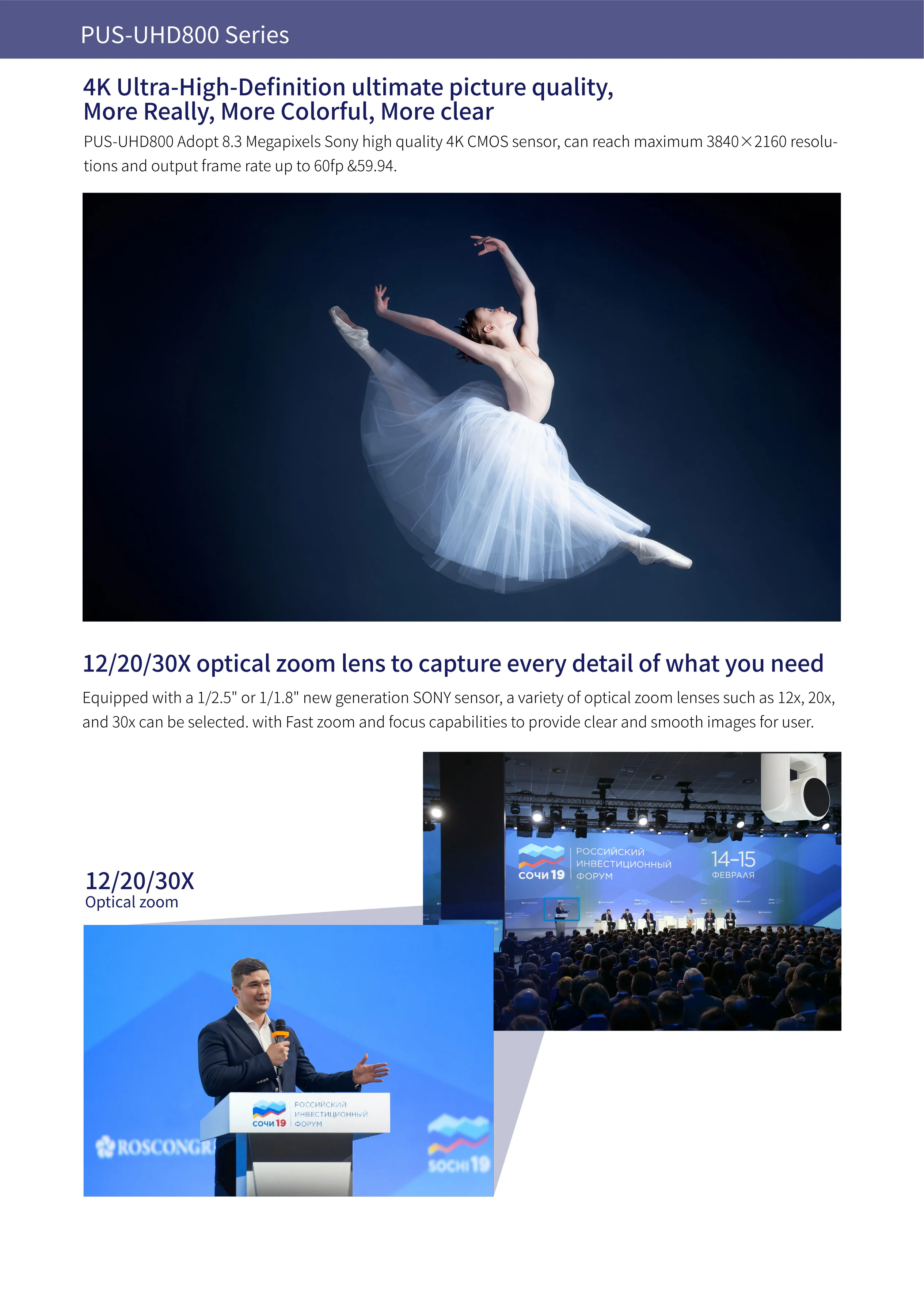 4K 30X Optical Zoom 60fps PTZ Camera Video Conference Room USB Camera System For Business Meeting Church Worship Services