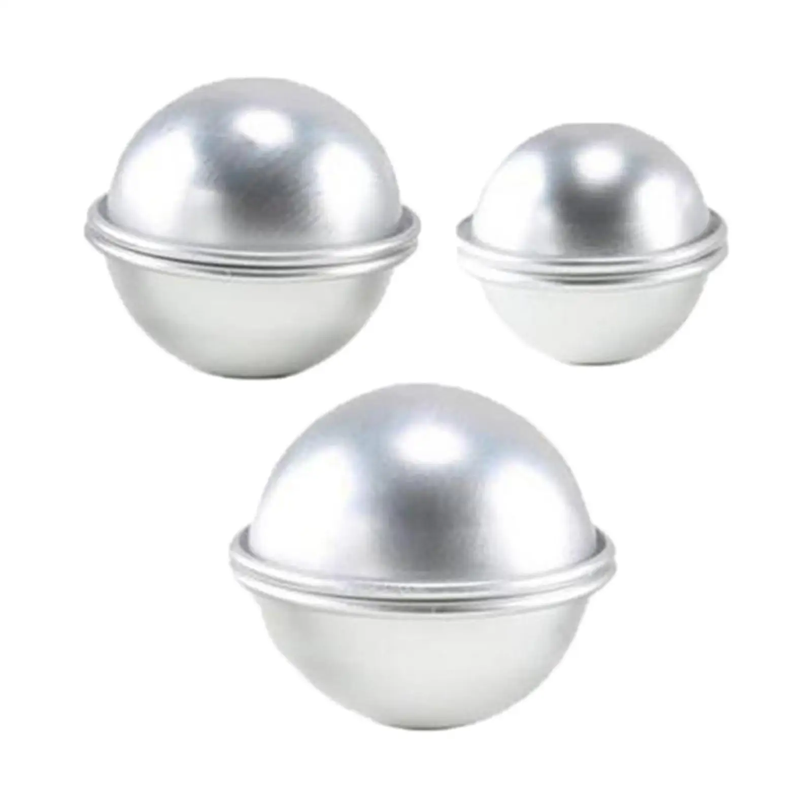 Cake Mold Metal Inspired Aluminum Bath Bomb Molds Round Sphere Cupcake Mold for Home Spa Crafting