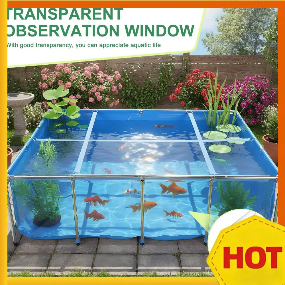 

Аквариум-бассейн на 880 галлонов с прозрачной панелью для наблюдения, грузоподъемность 400 фунтов, с дренажным клапаном для разведения карпов кои/золотых рыбок