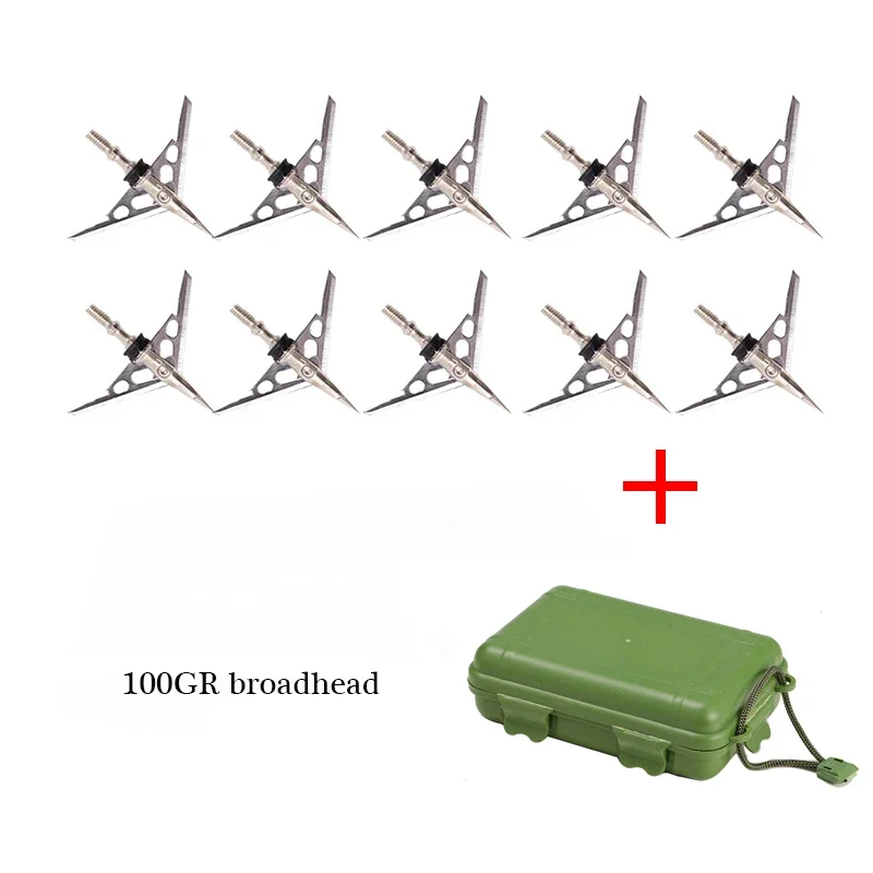 12Pcs Hunting Archery Bolts 2-Blade Arrow Broadheads 100 Grain A Box for Compound Bow Hunting Accessories