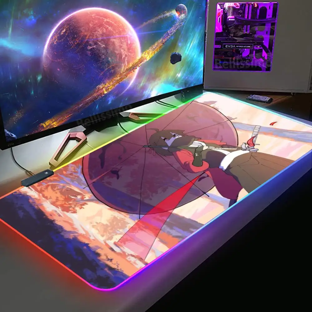 

RGB Mouse Pad XXL Yuki Aim Large LED Gaming Mousepad HD Print Computer Laptop Office Mouse Mat With Backlit Deskmat Keyboard Pad