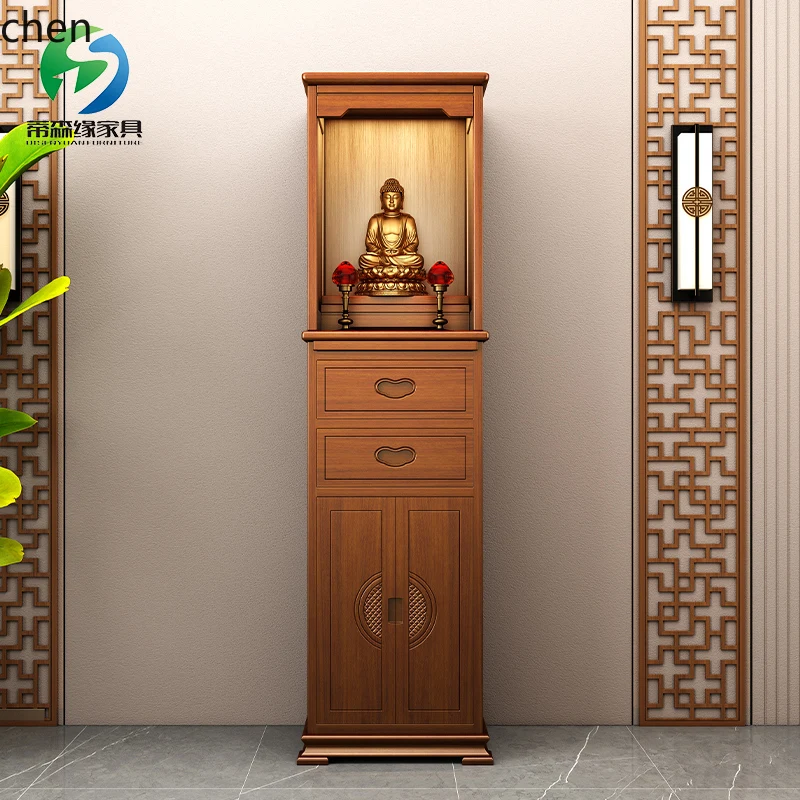 

DSA Buddhist niche new Chinese vertical cabinet Buddhist cabinet modern light luxury incense case table with door altar cabinet