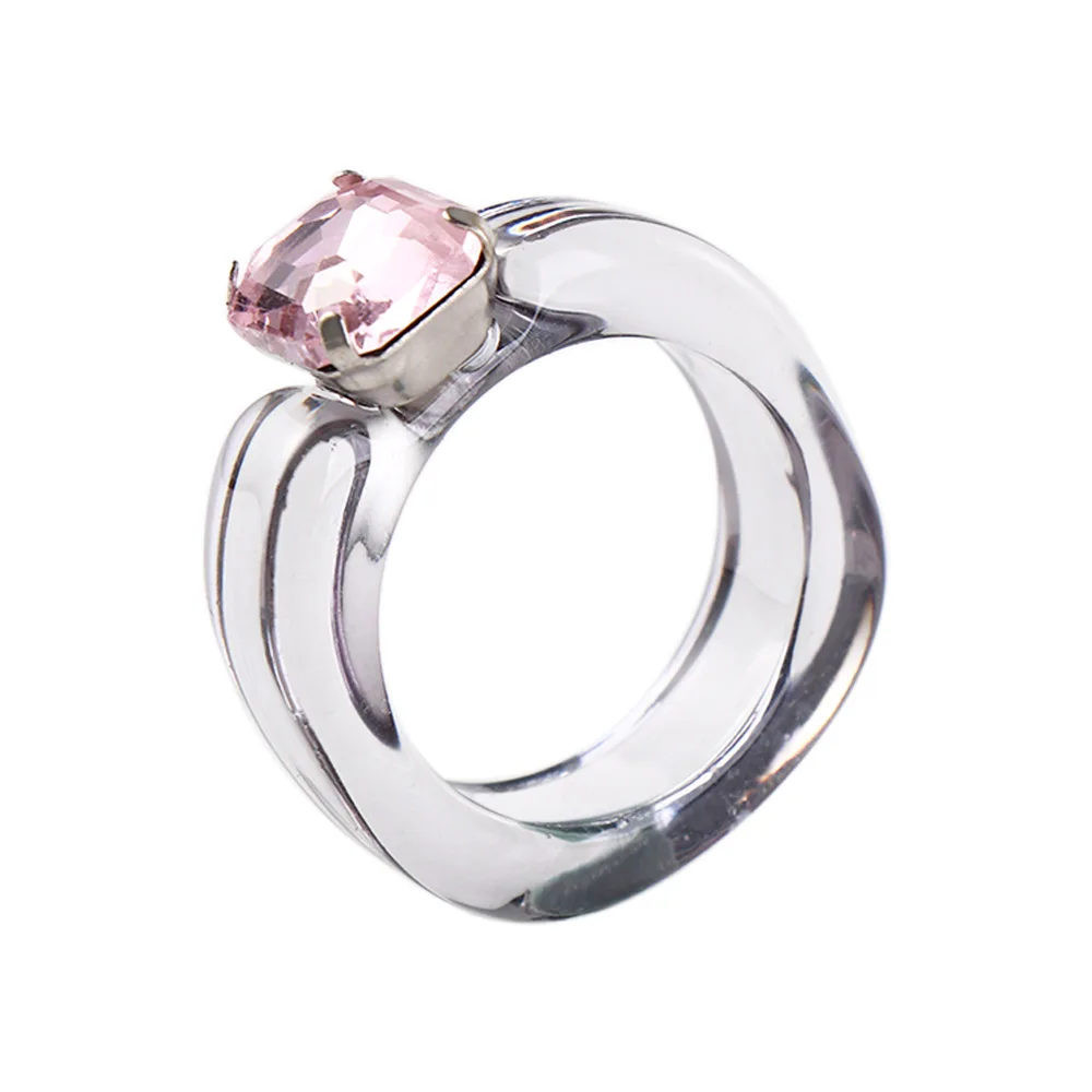 Elegant Geometric Cool Jelly Color Girls Women Finger Ring Resin Rings Fashion Jewelry Transparent