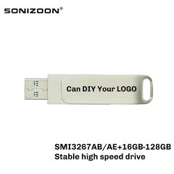 Support Customized LOGO Rotating Metal USB Flash Drive SMI Scheme of 8GB 16GB 32GB 64GB 128GB Stable Highspeed  pen drive