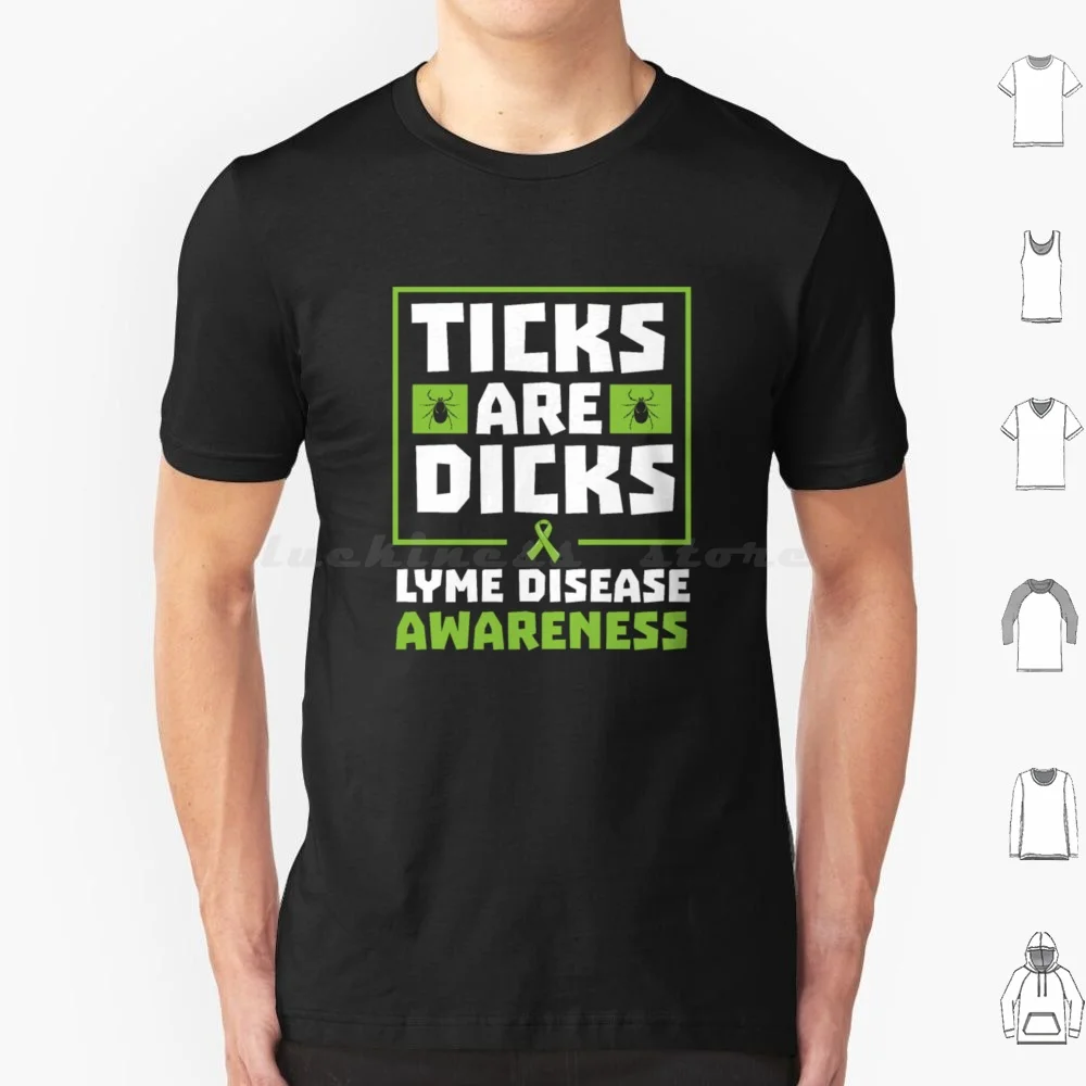 Ticks Are Dicks Lyme Disease Awareness T Shirt Cotton Men Women DIY Print Ticks Are Dicks Lyme Disease Awareness