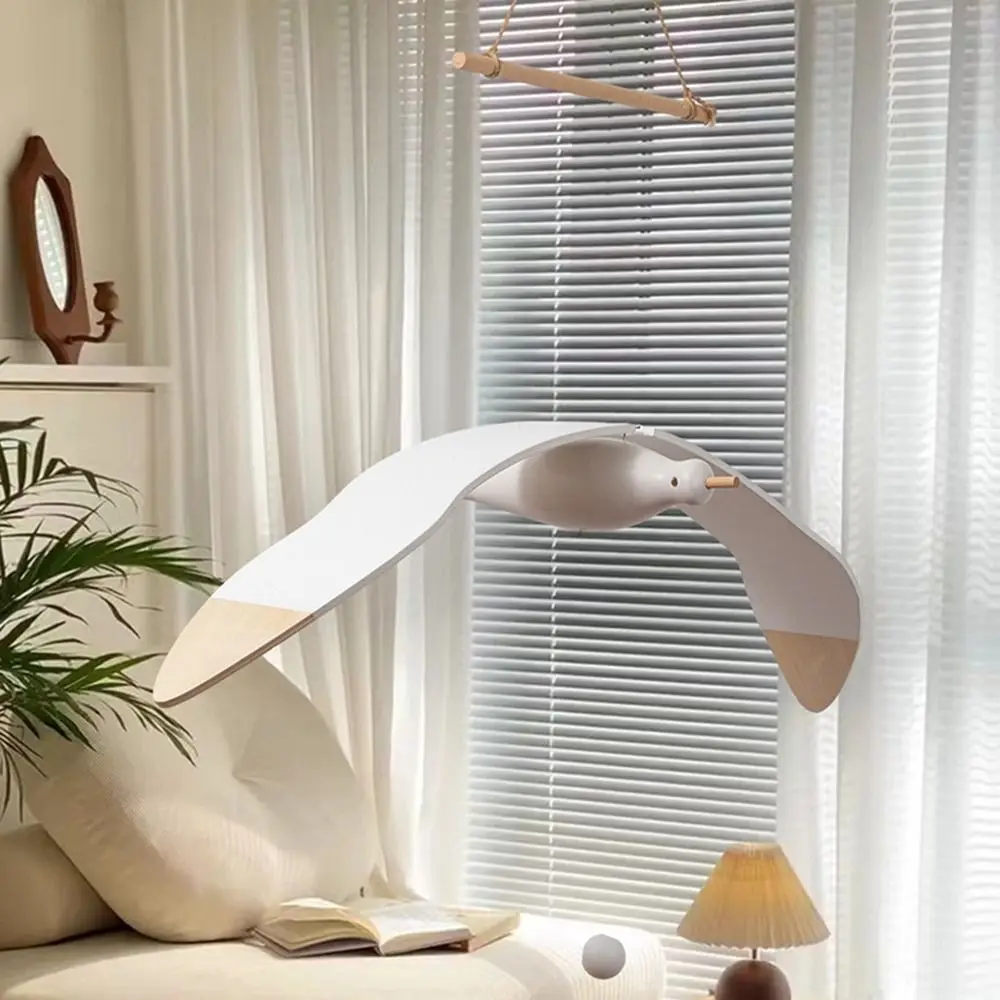 

Wooden Flying Seagull Hanging Ornament Creative Elegant Flying Flapping Seagull Crafts Mediterranean Air Charm Vintage