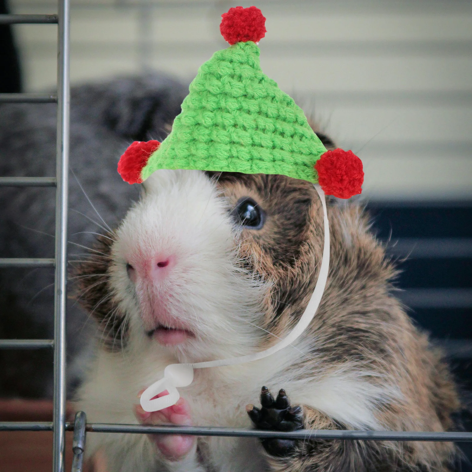 

Mini Knitted Guinea Pig Hat Cute Triangular Pet Hat Photo Prop Small Animal Costume Hamster Rabbit Accessories