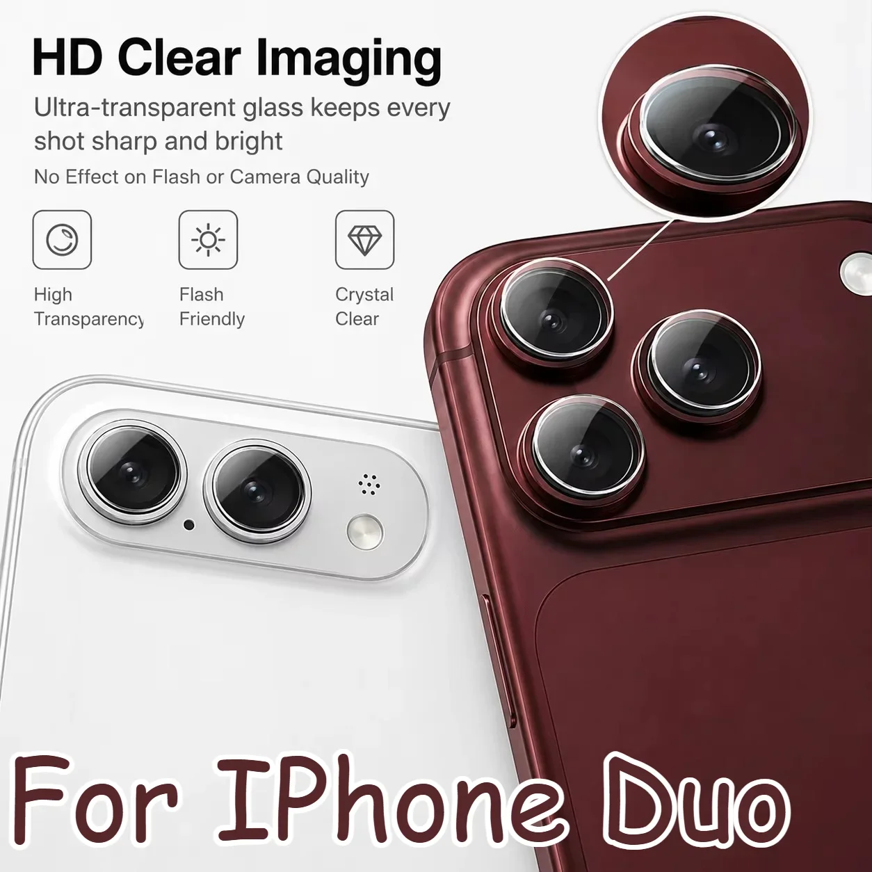 1-3PCS Camera Lens HD 9H Tempered Glass Protector for IPhone Duo Ultra Fold 16 17 18 Pro Max Rear Lens Screen Film Cover Sticker