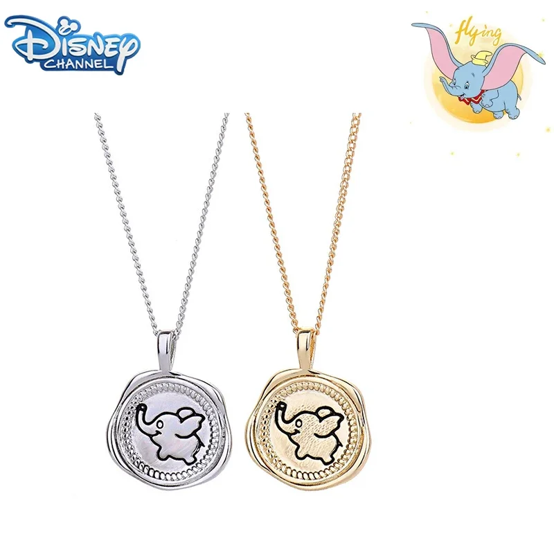 Disney Dumbo Necklace Cartoon Anime Action Figures Cute Little Dumbo Necklace Q Figural Decoration Kids Toy Girls Birthday Gifts