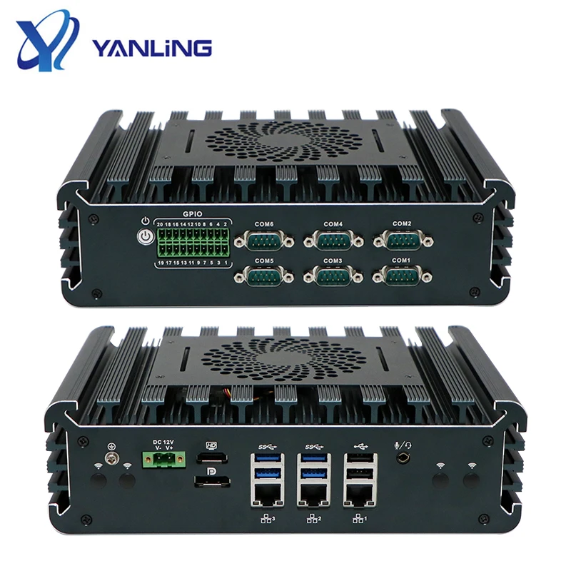 Professional Design 3*In-tel I225-V 2.5G LAN Industrial Pc 16 Pins GPIO Phoenix Terminal Embed Pc