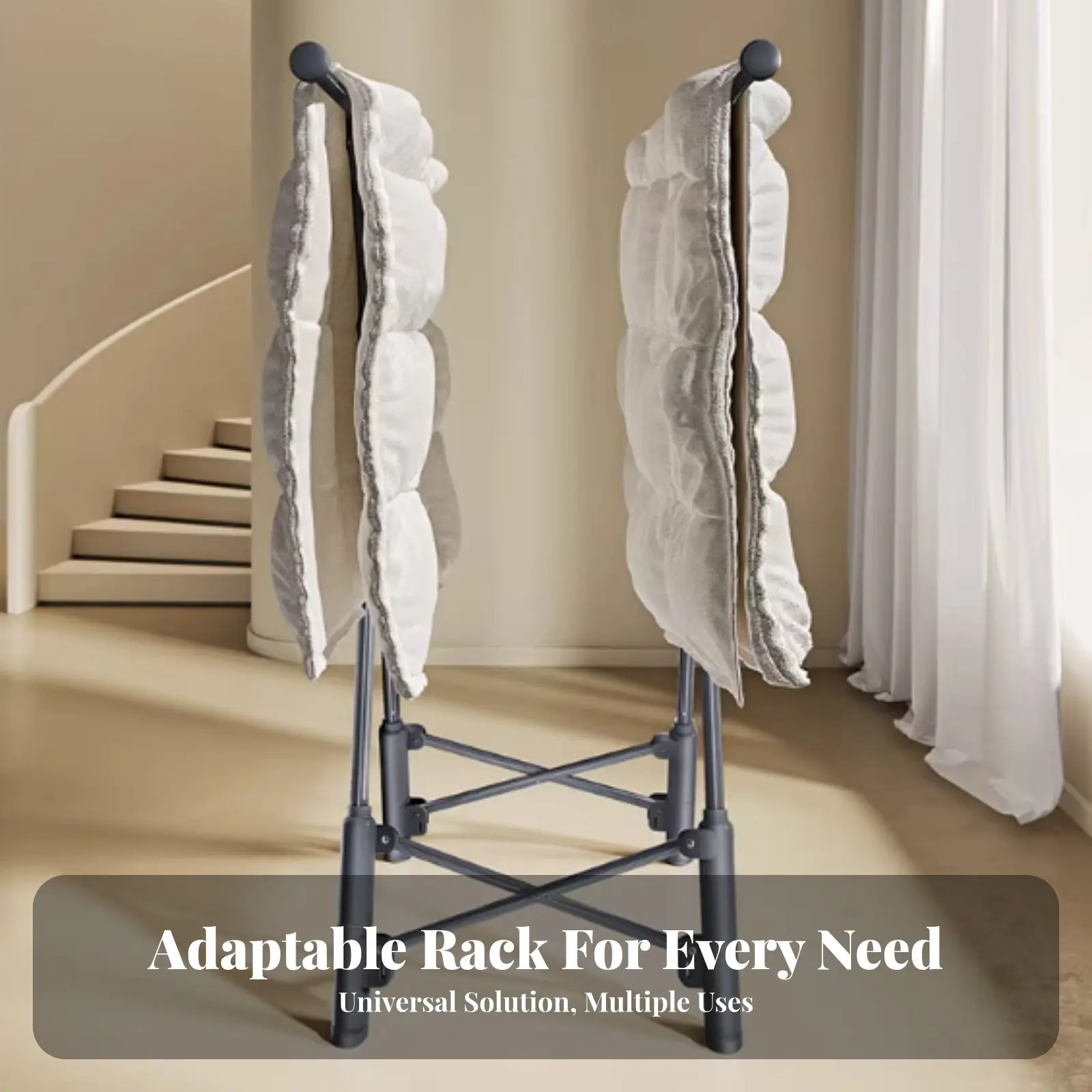 

X-Frame Foldable Drying Rack Floor-Standing Accordion Drying Rack Space-Saving Easy Storage for Homeowners, Outdoors, Bathroom