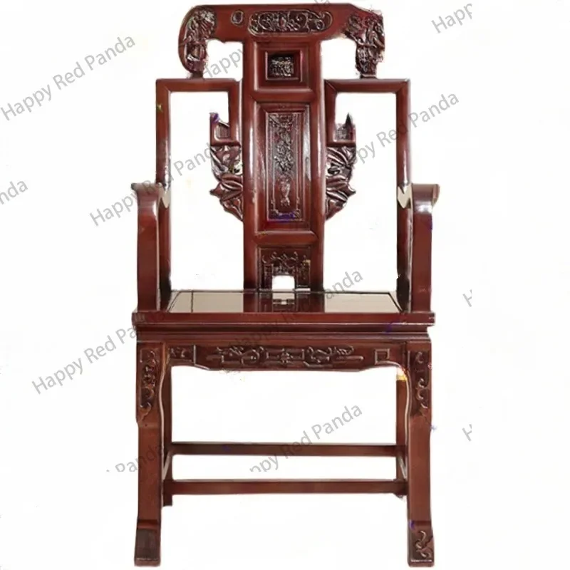 Antique Chinese Taishi Chair Mahogany Tea Chair Solid Wood Dining Chair Leisure Backrest Main