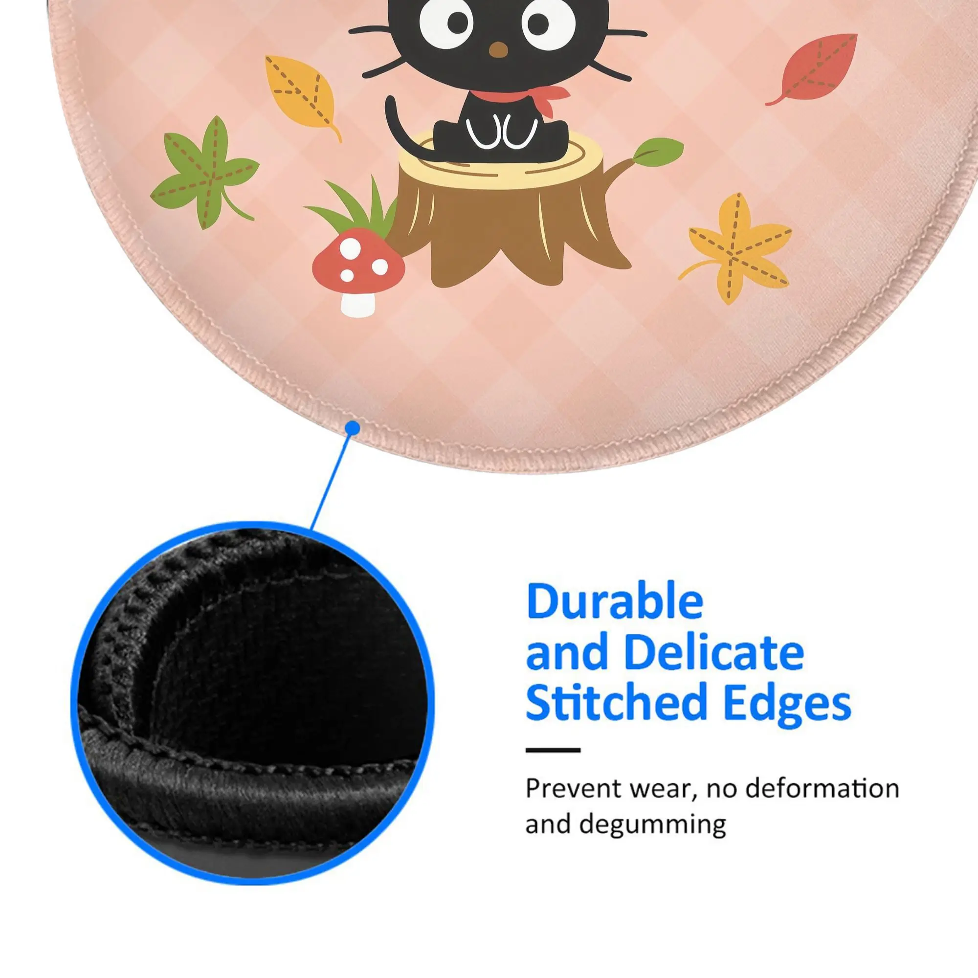 Chococat Ronde Mini Muismat Tapijt Antislipmat Desktop 8in Game Computer Mat Gaming Rubberen Muismat