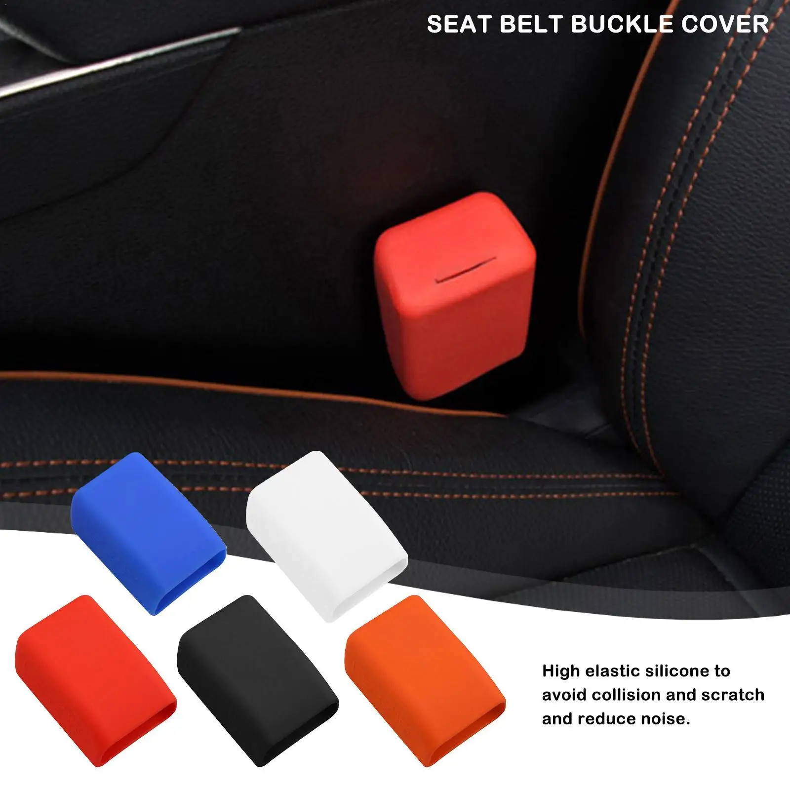 Silicone Car Seat Belt Buckle Covers Dust Prevention Car Safety Buckle Clip Scratch-proof Protector Car Interior Button Cover