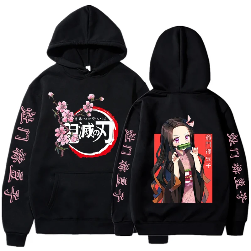 Harajuku Demon Slayer Kamado Nezuko Hoodies Women Casual Sweatshirts Long Sleeve Pullover Fashion Female Hip Hop Streetwear