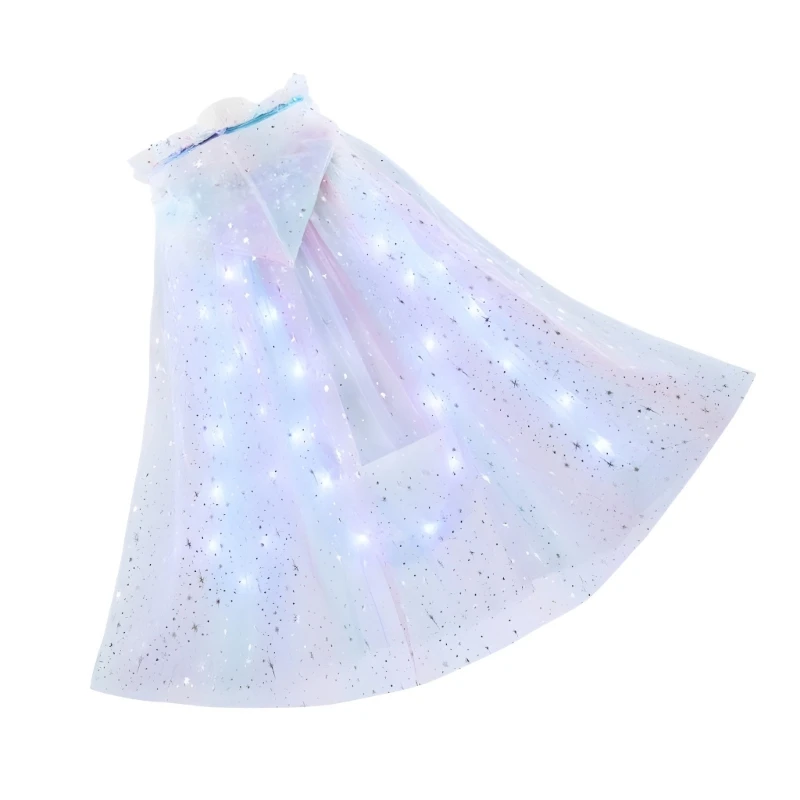 Cape met capuchon en LED-licht Halloween-mantel Oplichtende Cape Prinses Cosplay Cape Feestartikelen voor kinderen, kleine