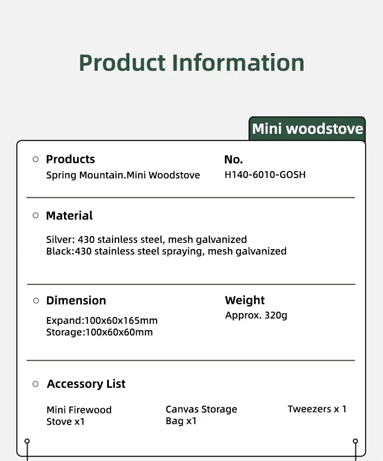 GOOUT STRINGHILL Mini-Holzofen für Outdoor-Camping, Räucherstäbchenhalter, Faltbarer Tragbarer Ofen, Desktop-Moskito-Räucherstäbchenbrenner für Zuhause – Detail 9