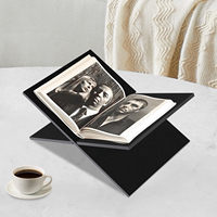 Bymaocar Cross Frame Acrylic Book Holder Desktop Acrylic Reading Stand Space Saving Black