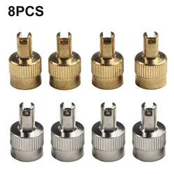 8pcs Car Valve Key Metal Valve Cap With Key Valve Extractor Car Valve Cap Automobiles Wear Accessories