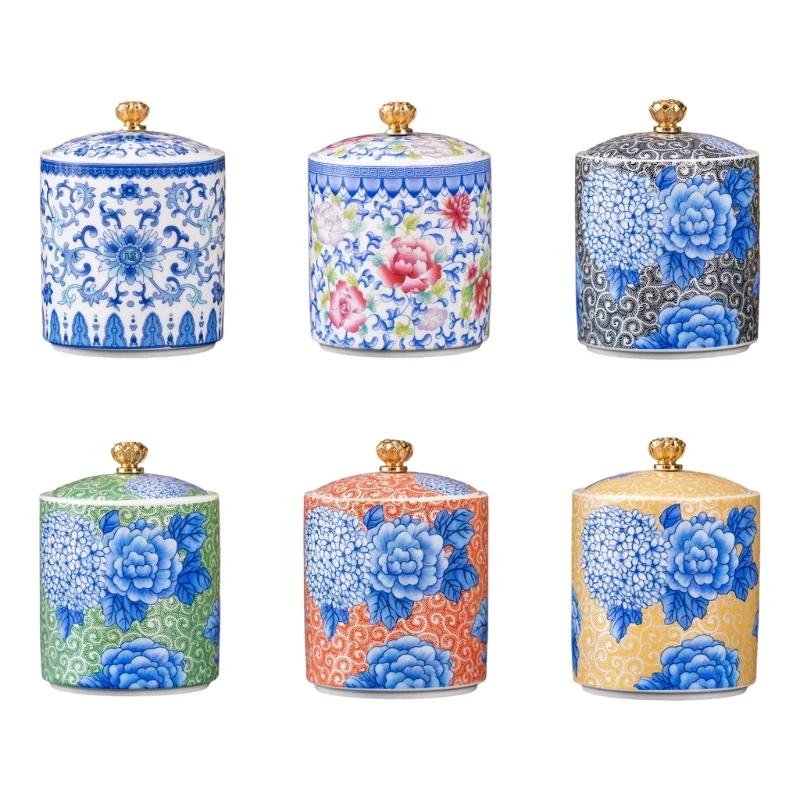 H8WB Small Ceramic Tea Jar for Loose Tea and Dry Goods Storage
